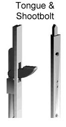 Tongue + Shootbolt locking hardware
