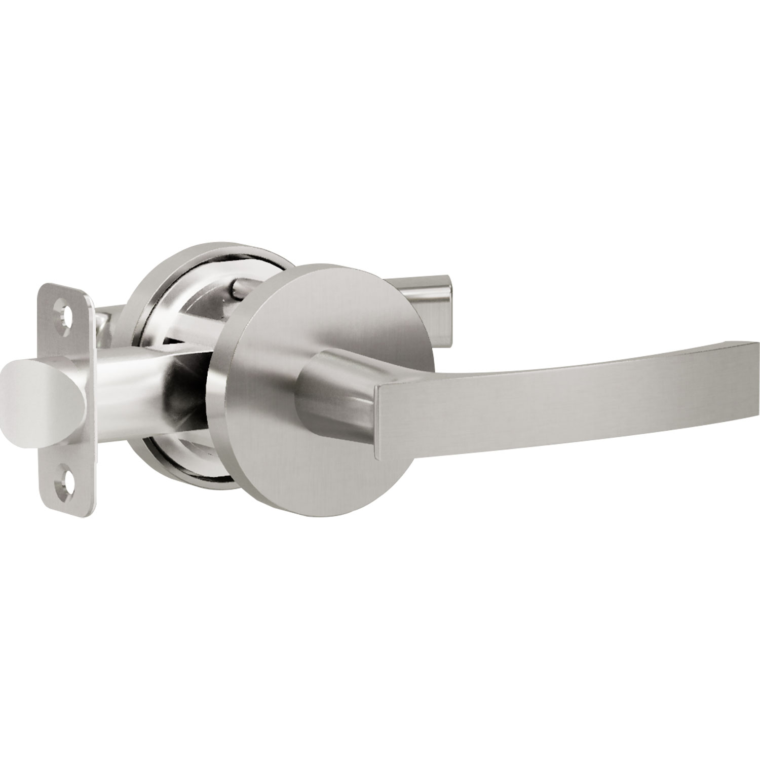 L6 R4 Satin Nickel Bed/Bath Privacy Door Lever